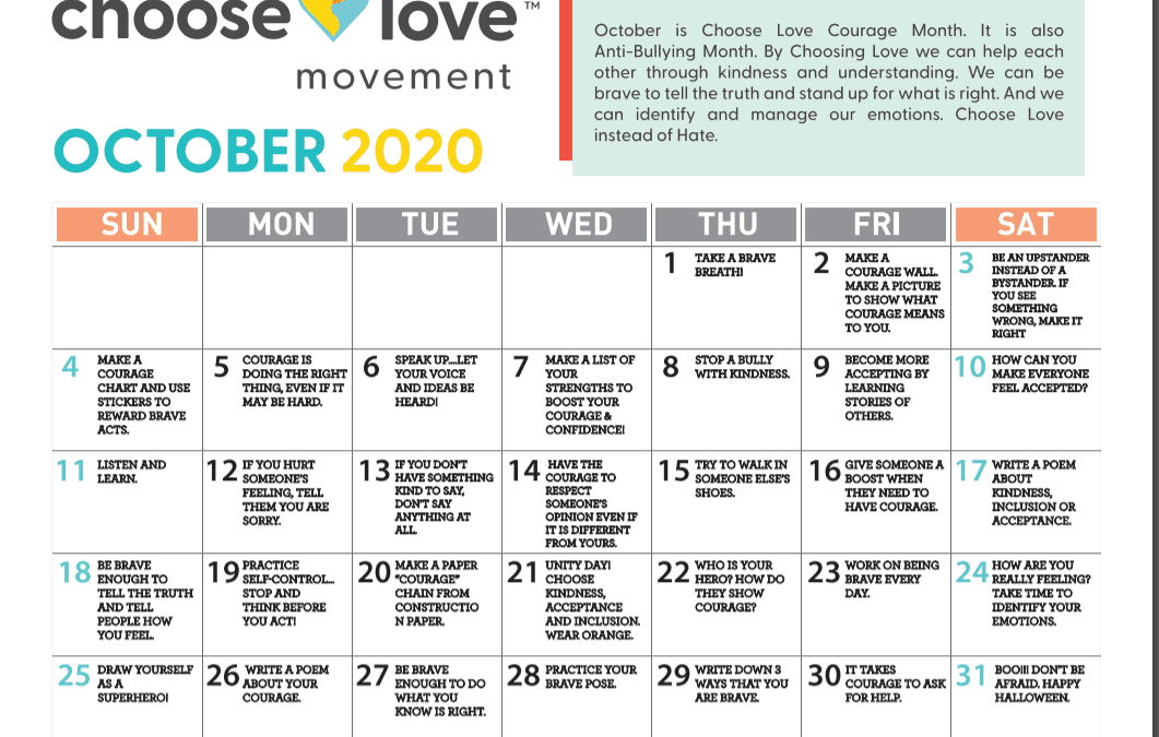31 Days of Choosing Love in October