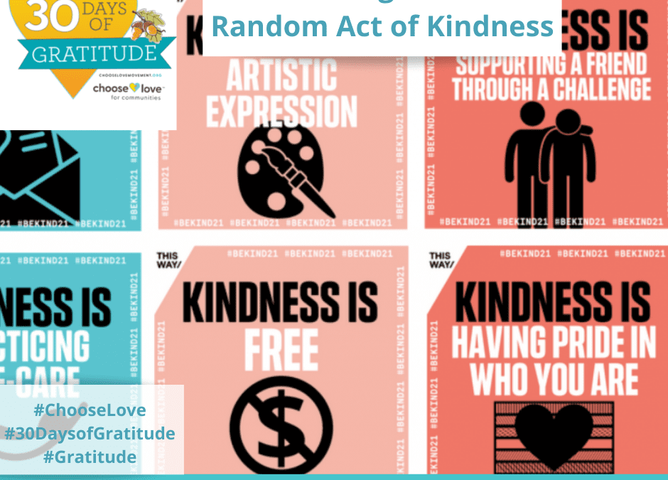30 Days of Gratitude Challenge #21 – Random Act of Kindness